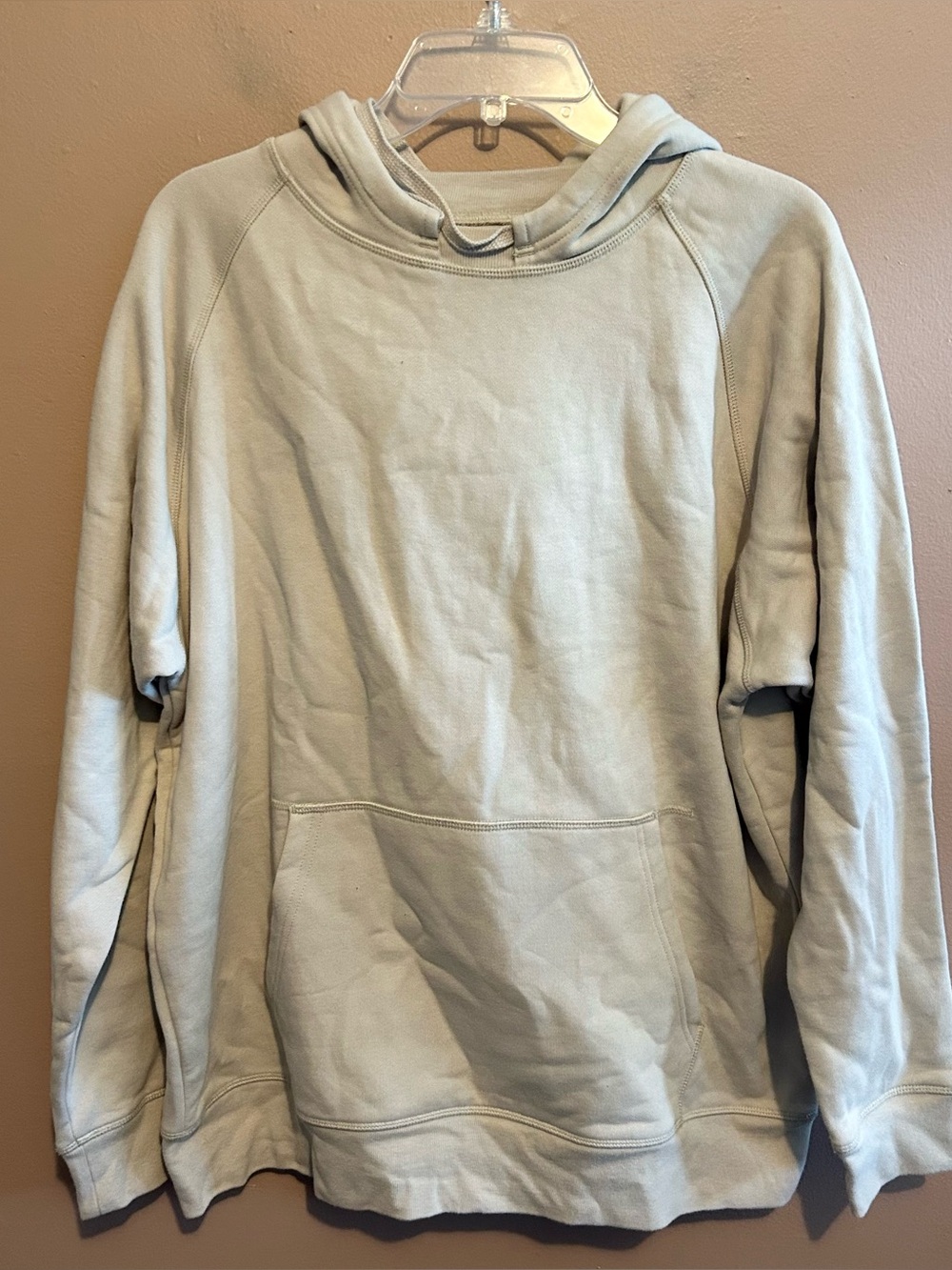 Girlfriend Collective 50/50 Classic Hoodie Sweatshirt Beige Cream Size Large